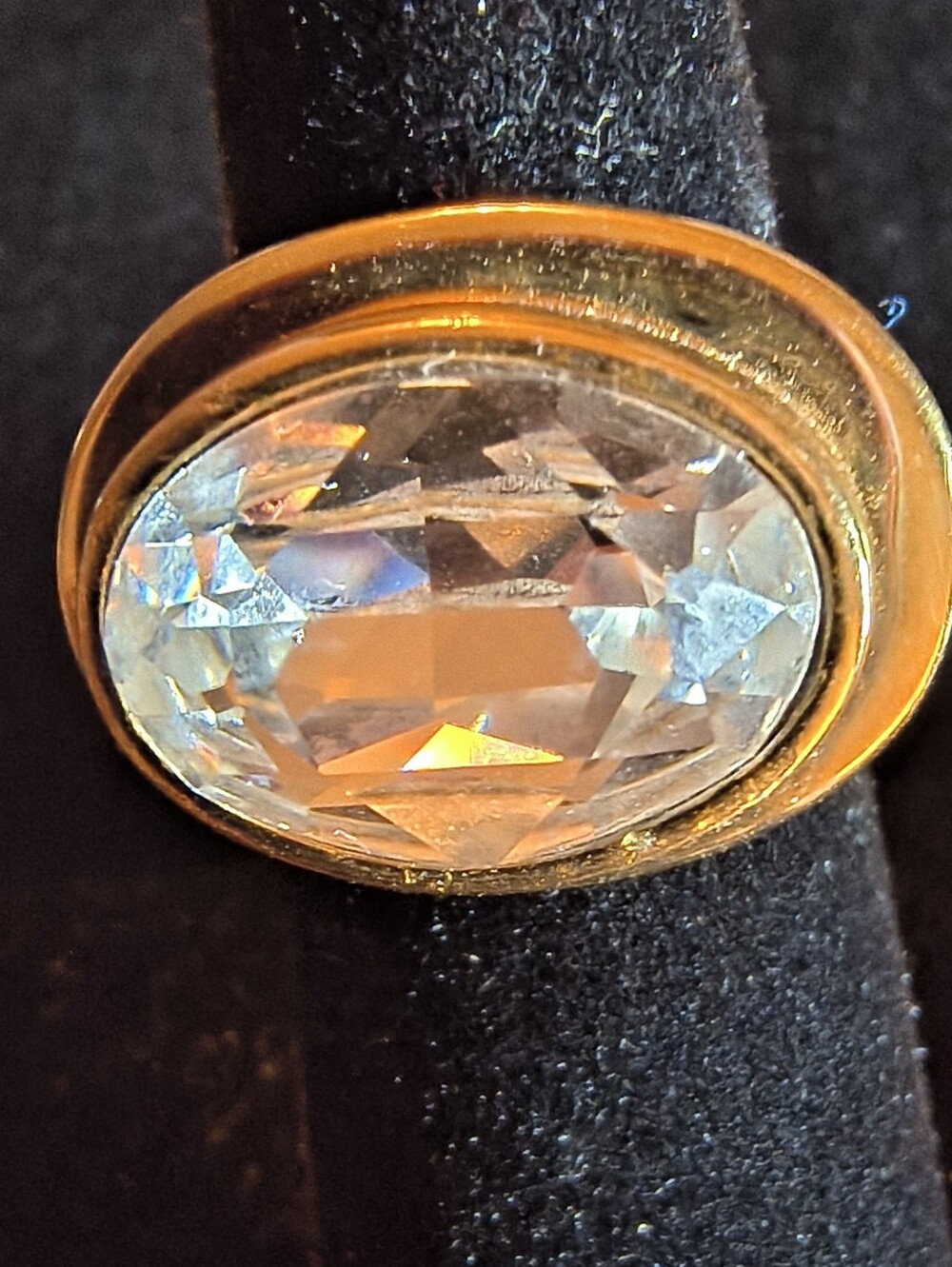 Vintage 1993 AAA+ CZ Ring 18K Triple Gold Plated East West Size 6 - Picture 12 of 13